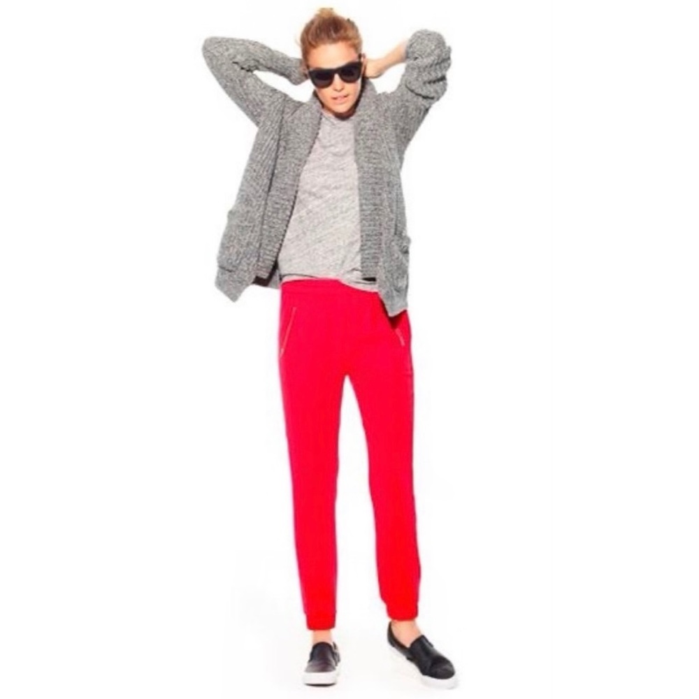 J. Crew Women's Crepe Cuffed Turner Pant In Red 8
